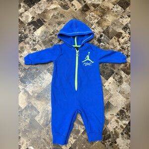 Jordan Blue Kids jumpsuit with Green Accents 6-9 months
